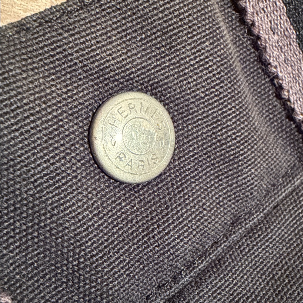 HERMÈS Tote Fourre Tout Toile PM Gray Canvas Authentic - Picture 3 of 12